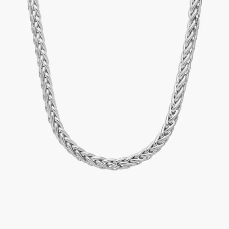 white gold wheat chain necklace